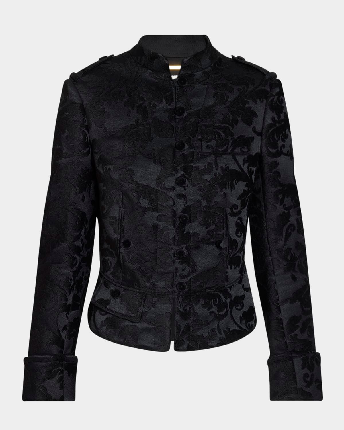 Jacquard Velvet Single-Breasted Jacket