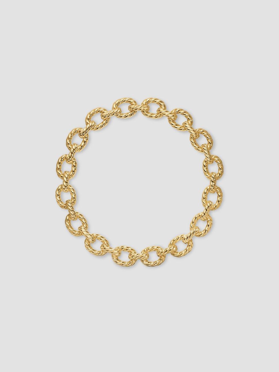 David Yurman Women's 18K Yellow Gold Sculpted Cable Oval Link Necklace - Gold - Size 20
