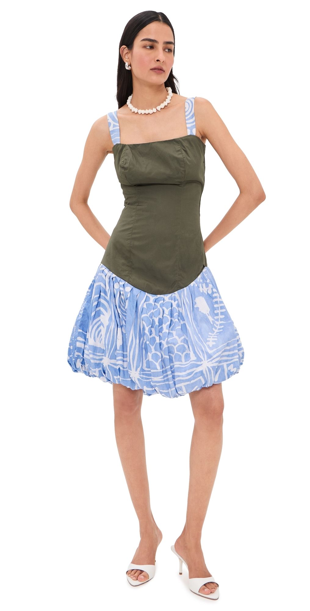 Busayo Dupe Bubble Dress GREEN & BLUE L