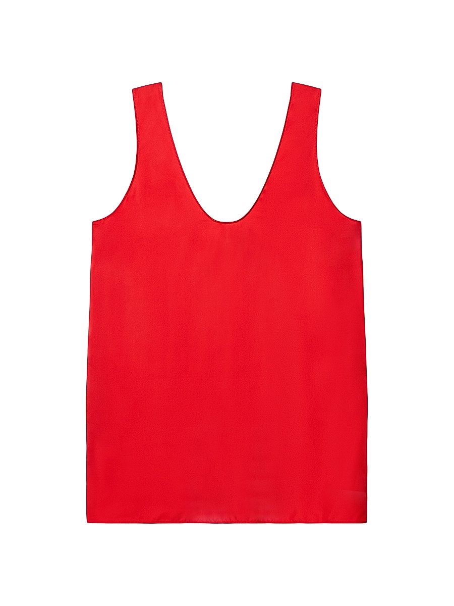Women's Silk Tank Top - Red - Size Large