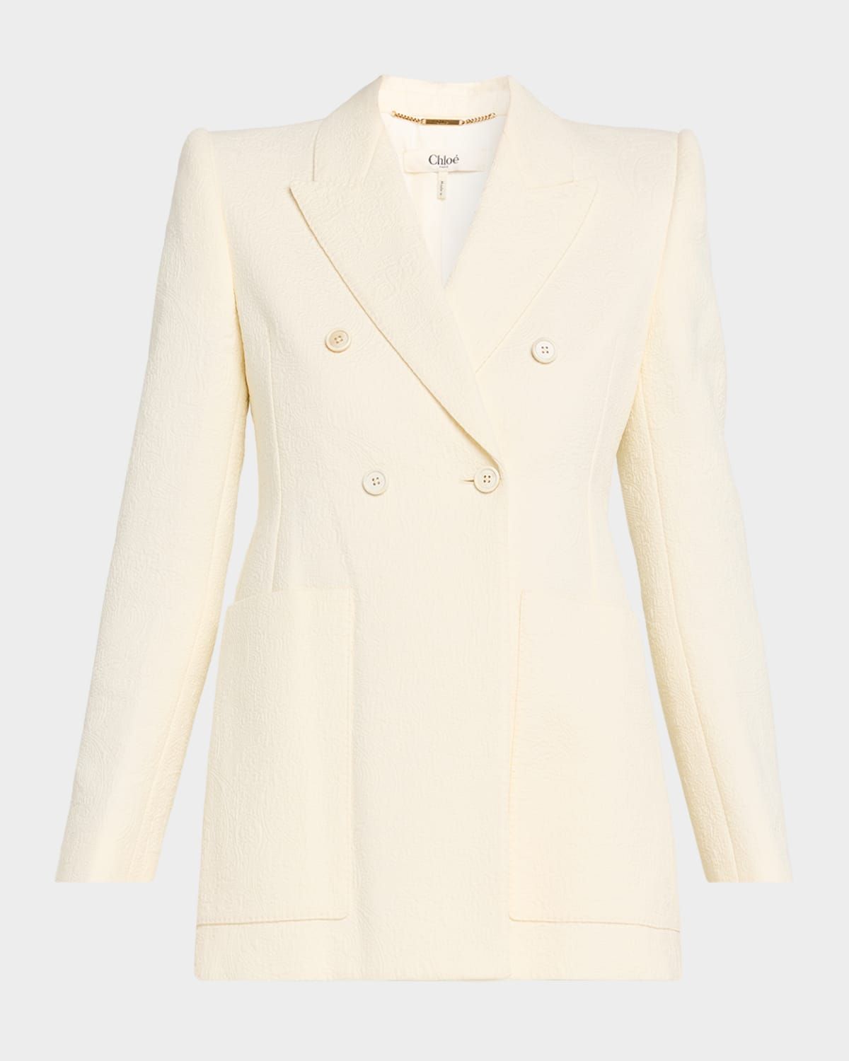 Paisley Jacquard Double-Breasted Jacket