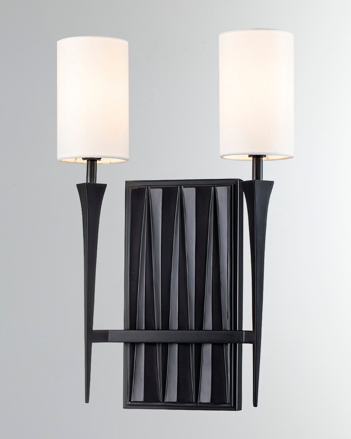 Crest 2-Light Black Sconce