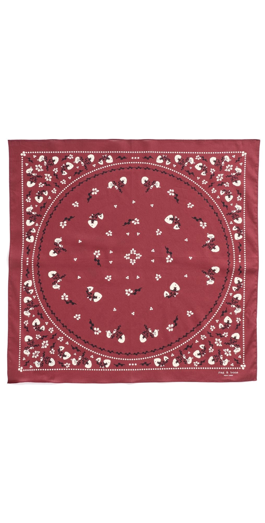 rag & bone Floral Western Bandana Burgundy One Size