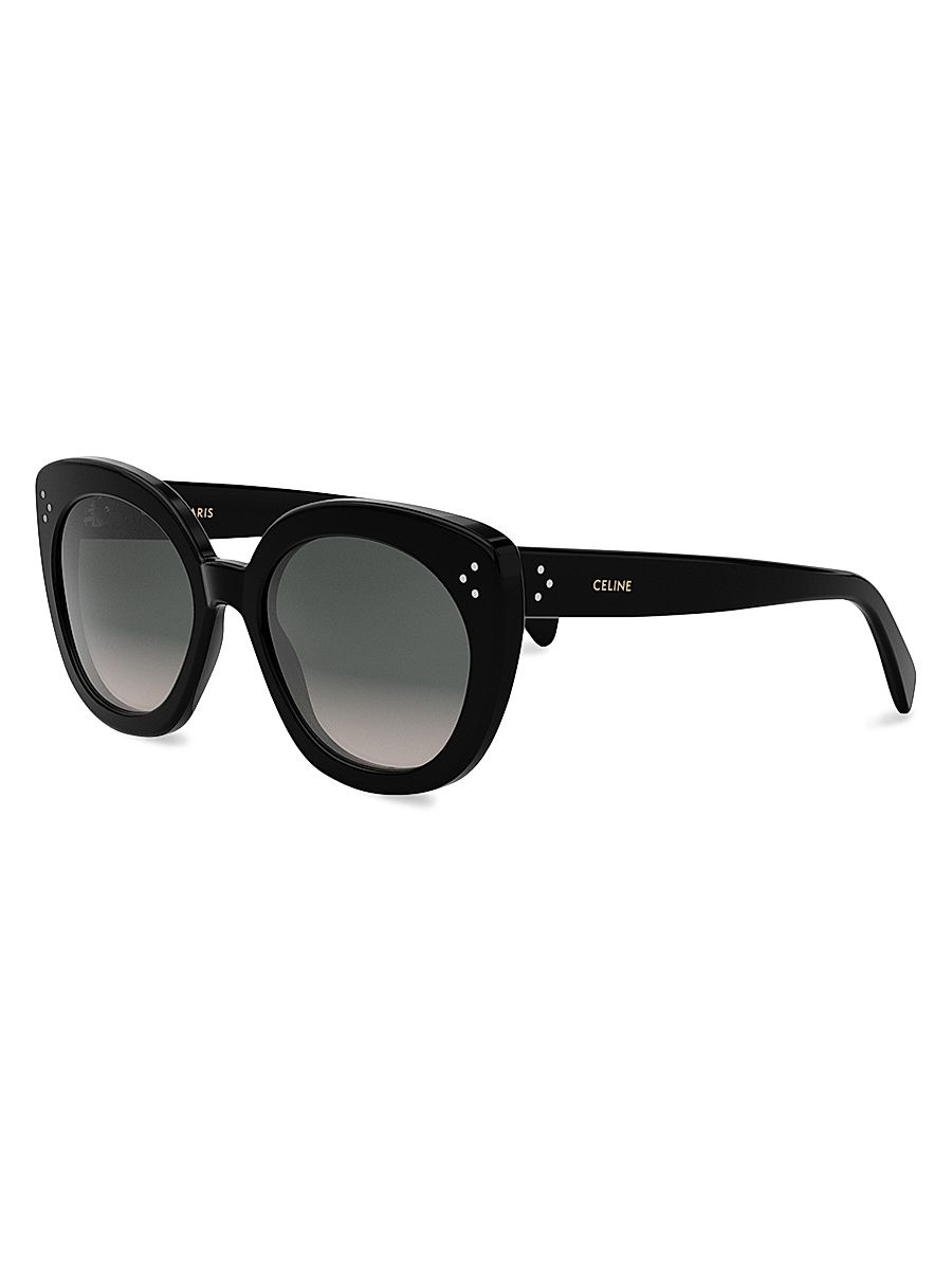 Women's Bold 3 Dots 56MM Butterfly Sunglasses - Black