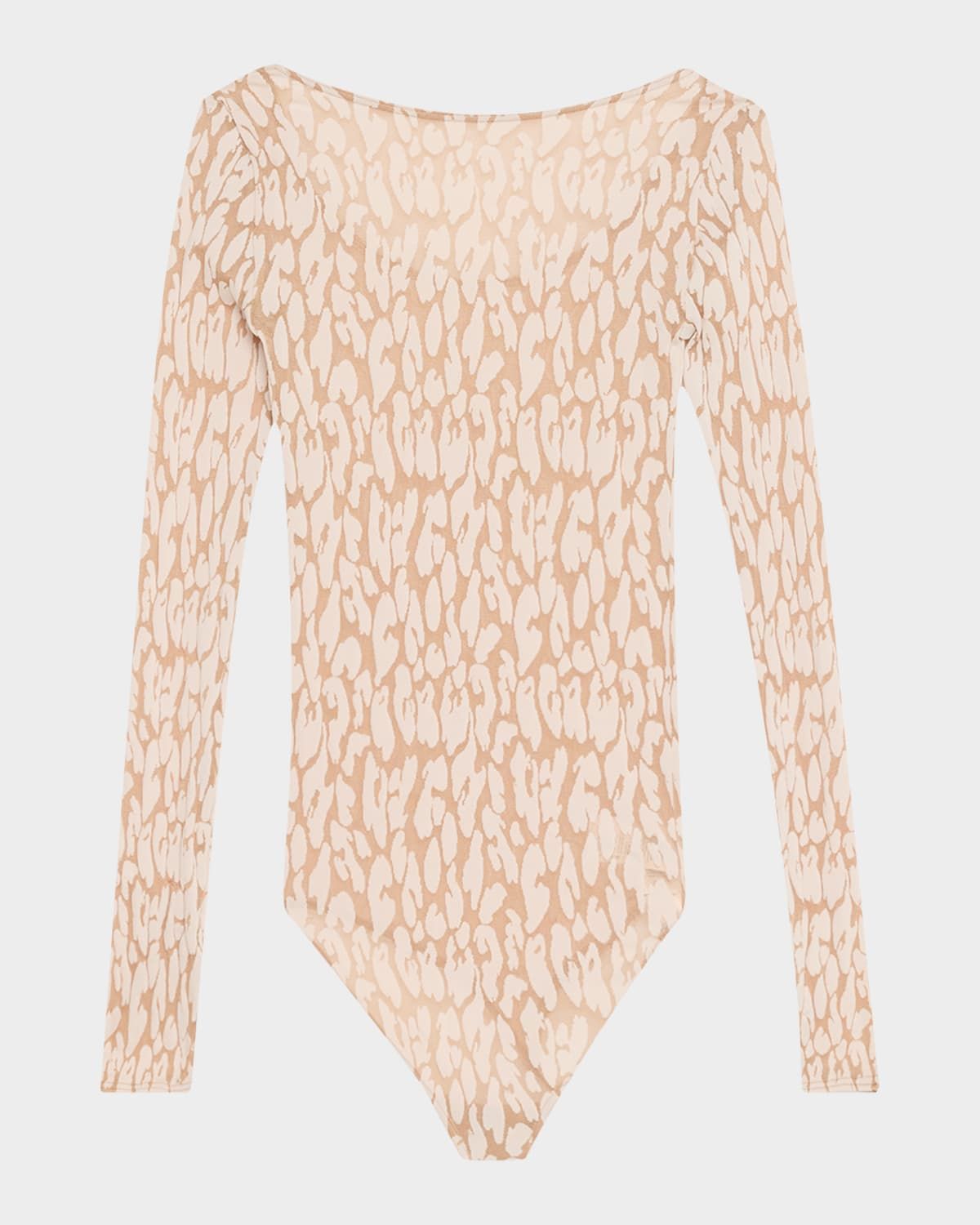 Long-Sleeve Leopard Bodysuit