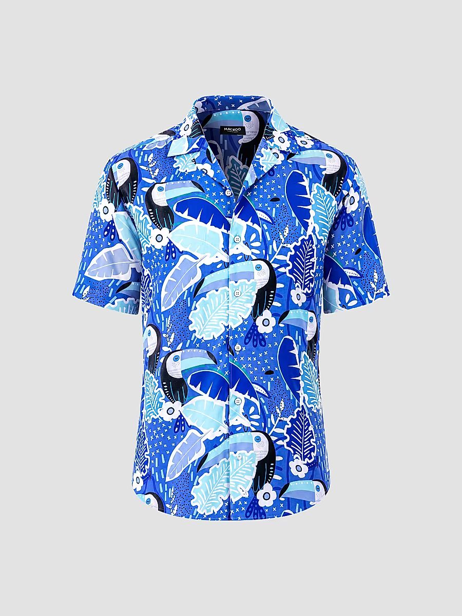 Men's Apachi Marthyr Tropical Shirt - Blue - Size Small