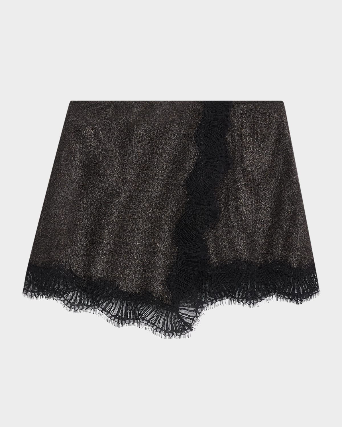 Sophia Sparkly Lace-Trim Mini Skirt