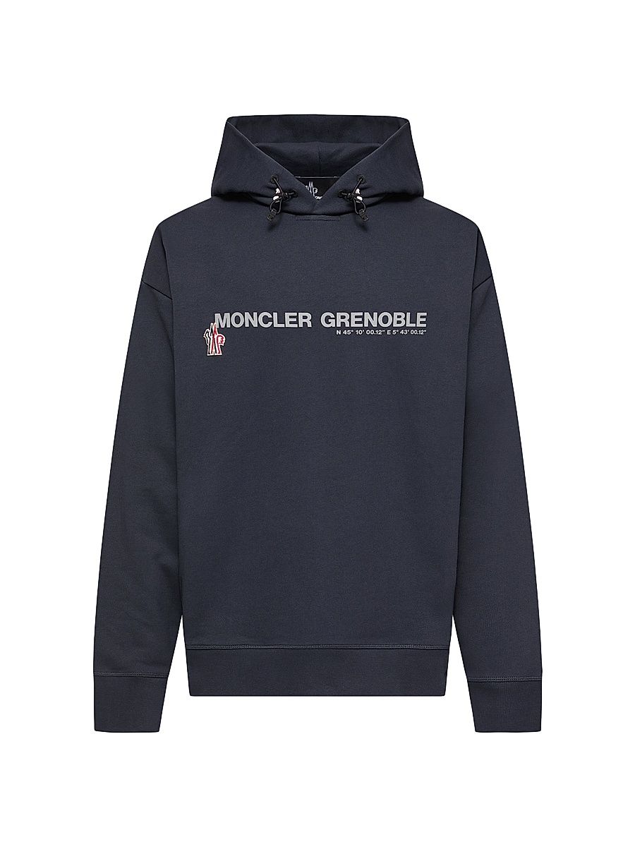 Men's Hooded Sweatshirt in Cotton Fleece - Navy Blue - Size XXL