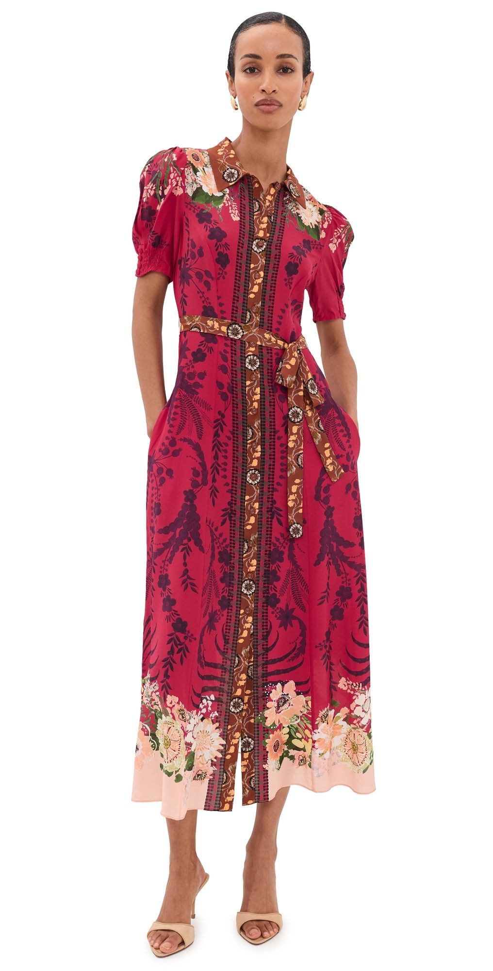 SALONI Vanessa Dress Aster Border Plmt 4