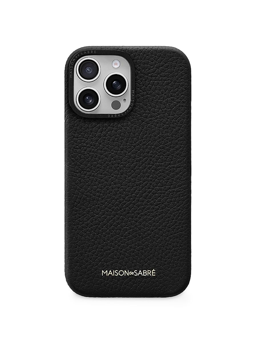 Leather Phone Case (iPhone 16 Pro Max) - Black Caviar