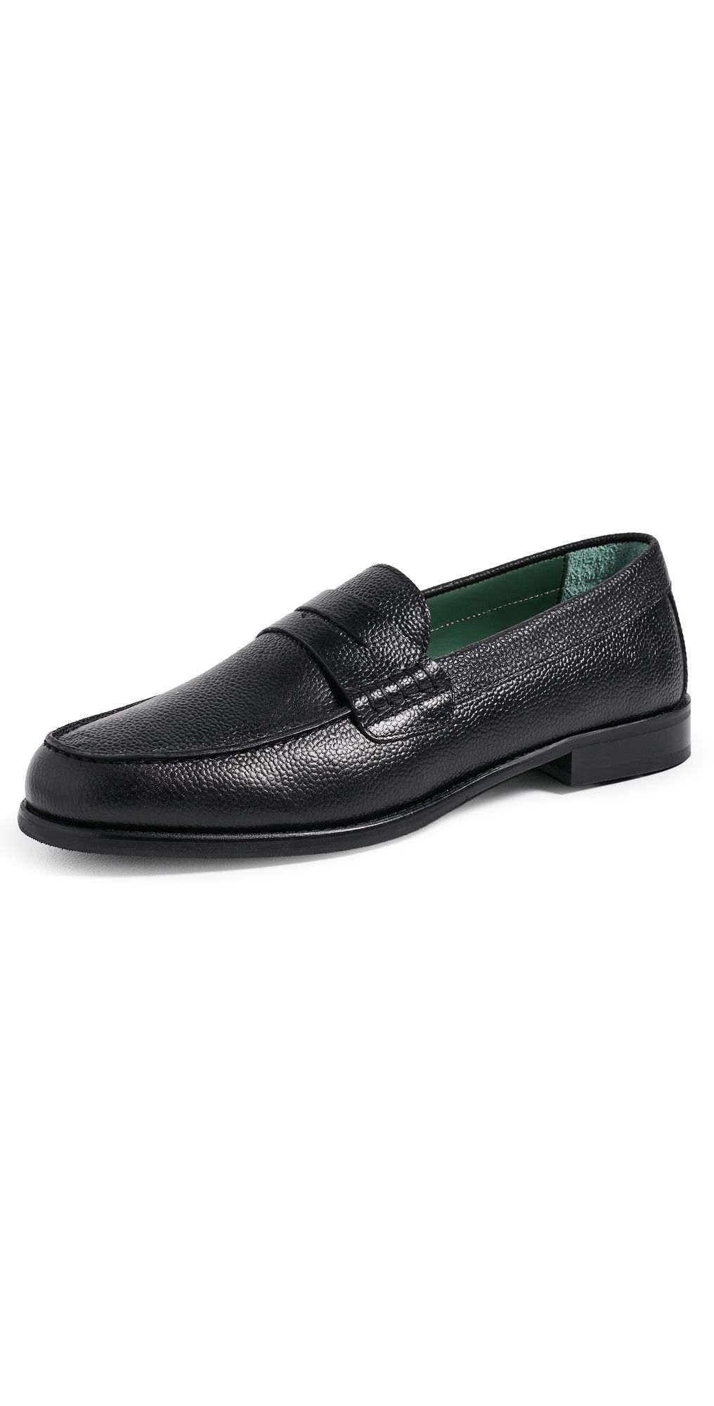 Vinny's Vee Vale Loafers Black Grain Leather 42