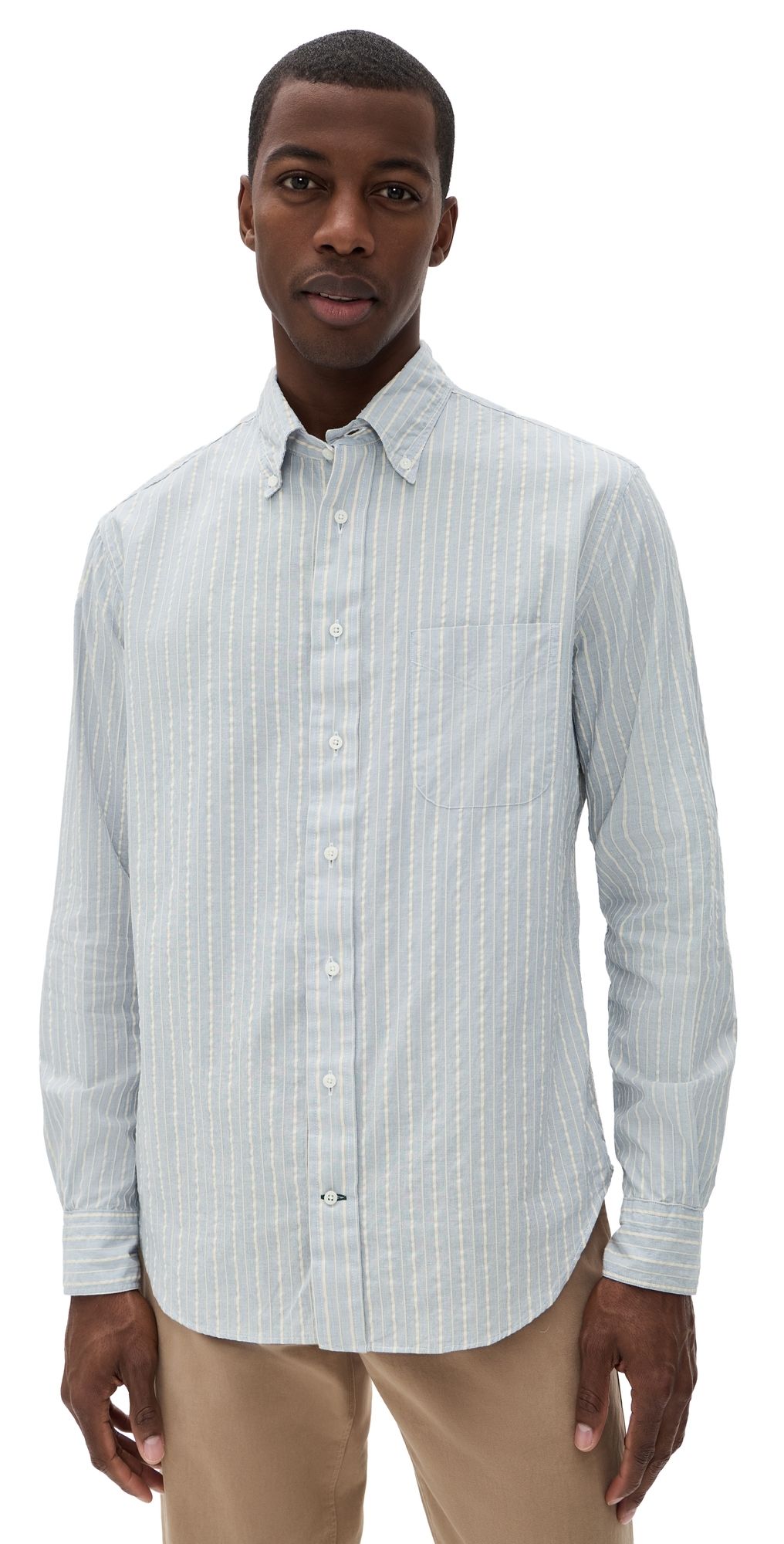 Gitman Vintage Japanese Dobby Stripe Shirt Blue XXL