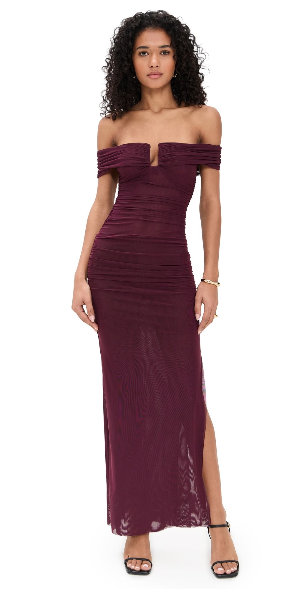 Bec + Bridge Poppy Gathered Maxi Dress Plum 14