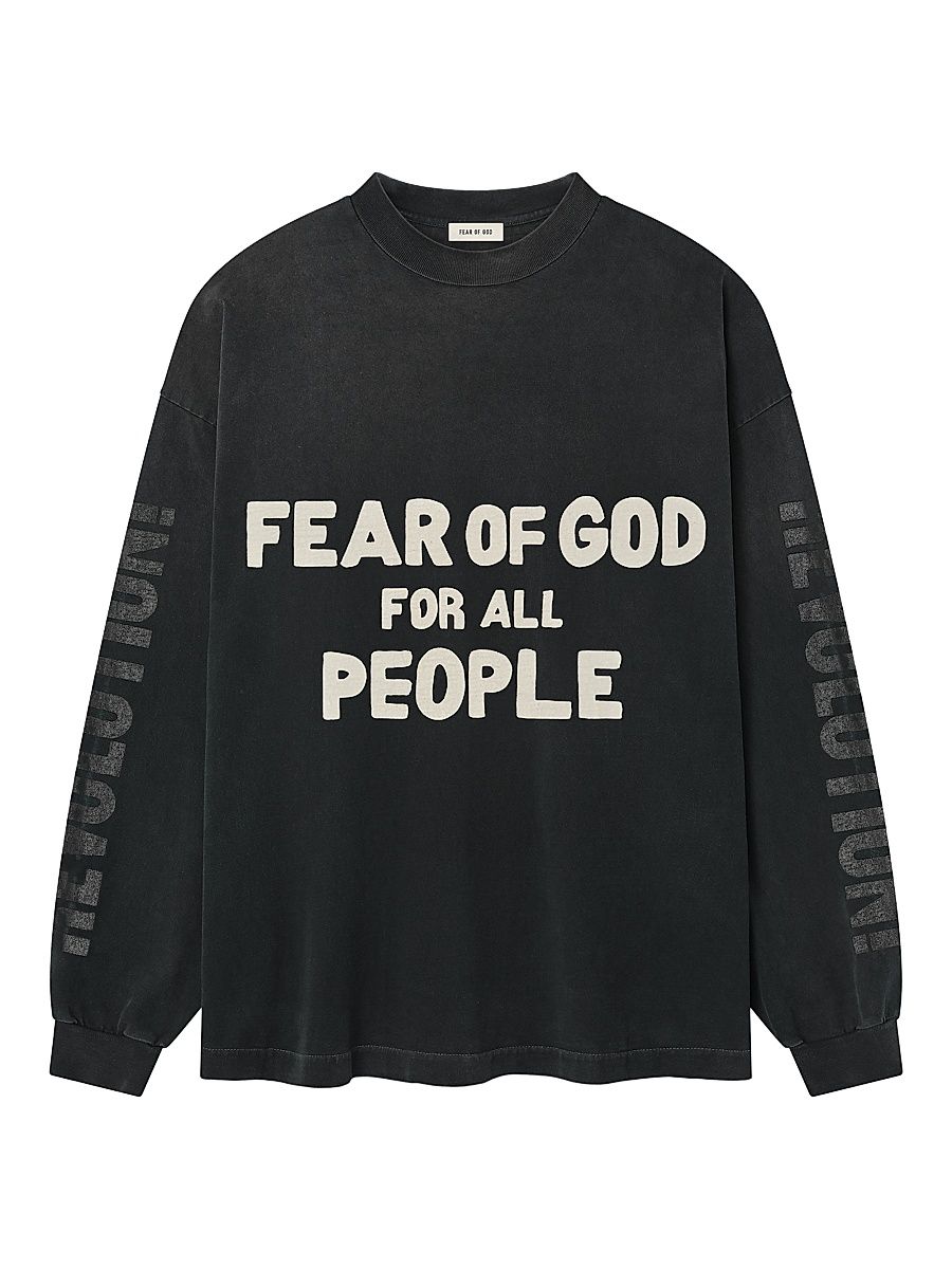 Men's ''Future'' Long-Sleeve Relaxed-Fit T-Shirt - Black - Size XL