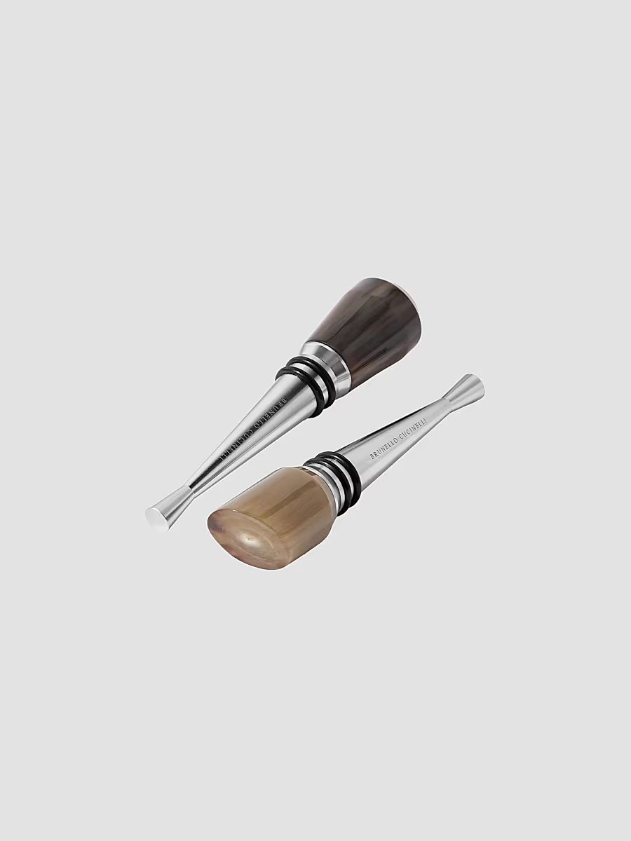 2-Piece Buffalo Horn and Steel Stopper Set - Horn