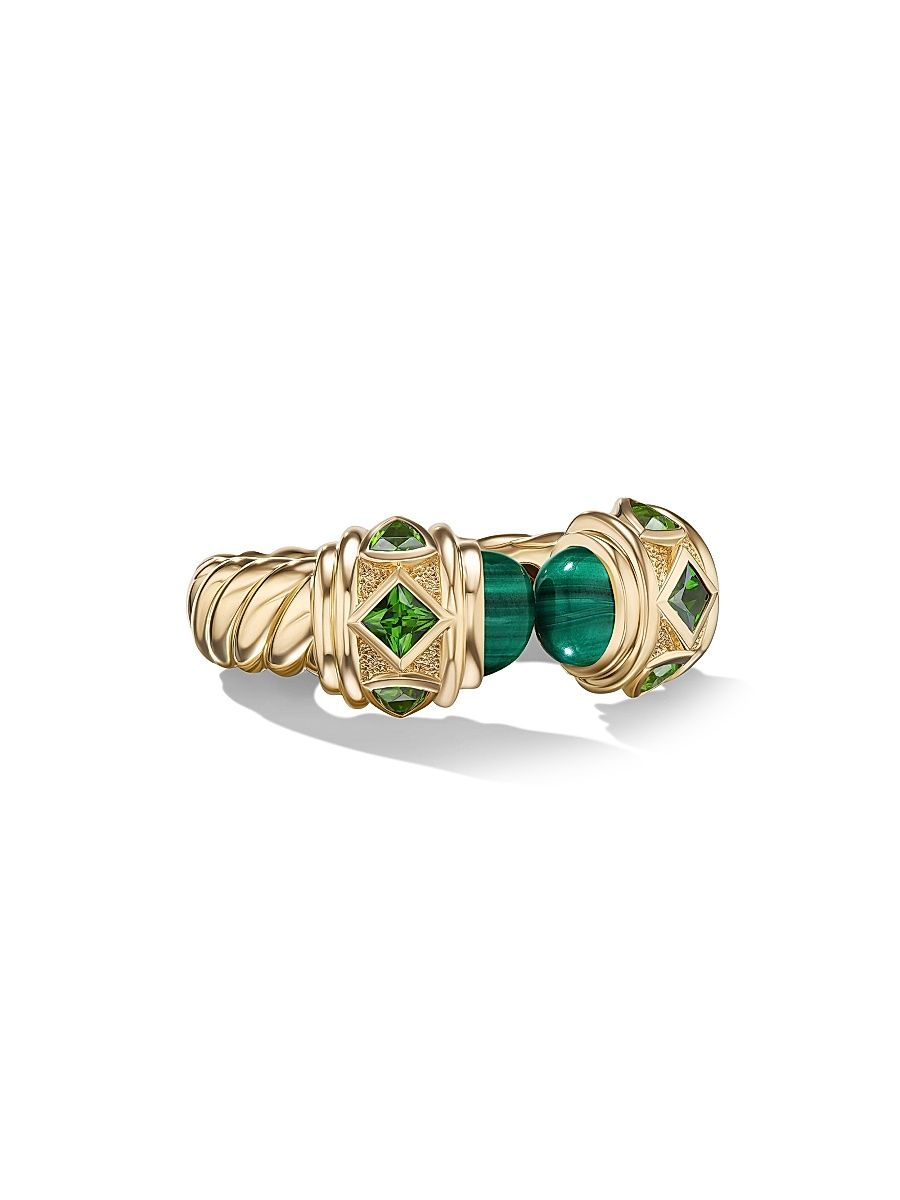 Women's Renaissance Color Ring in 18K Yellow Gold - Malachite - Size 6