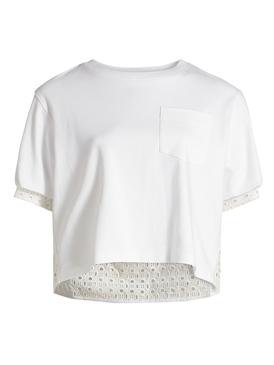Women's Charlene Structured Jersey Top - White - Size Medium