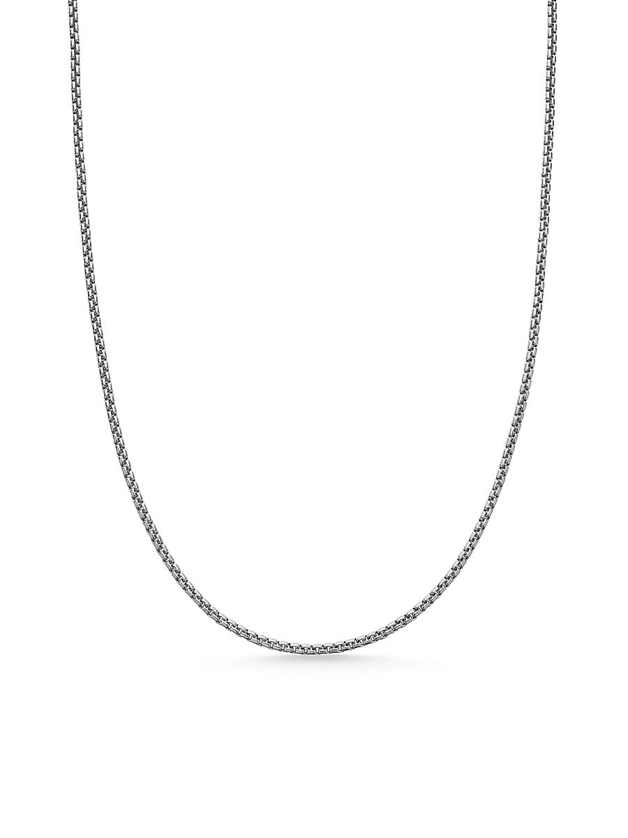 Women's Box Adjustable Chain Necklace In Sterling Silver - Silver - Size 18