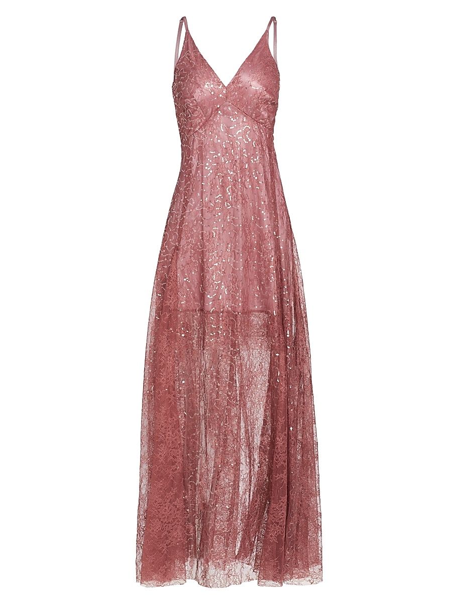 Women's Astro Embellished Slip Gown - Dusty Rose - Size XS