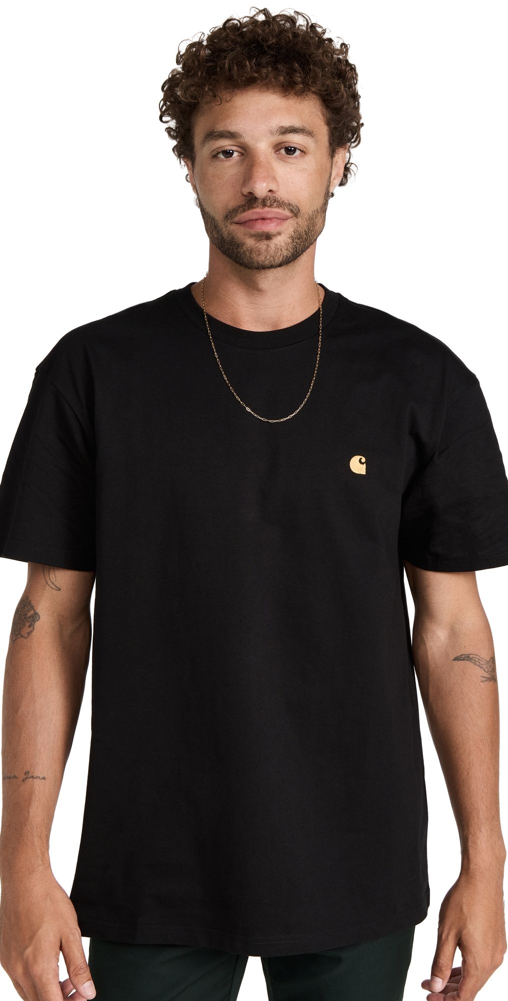 Carhartt WIP Short Sleeve Chase T-Shirt Black/Gold XL