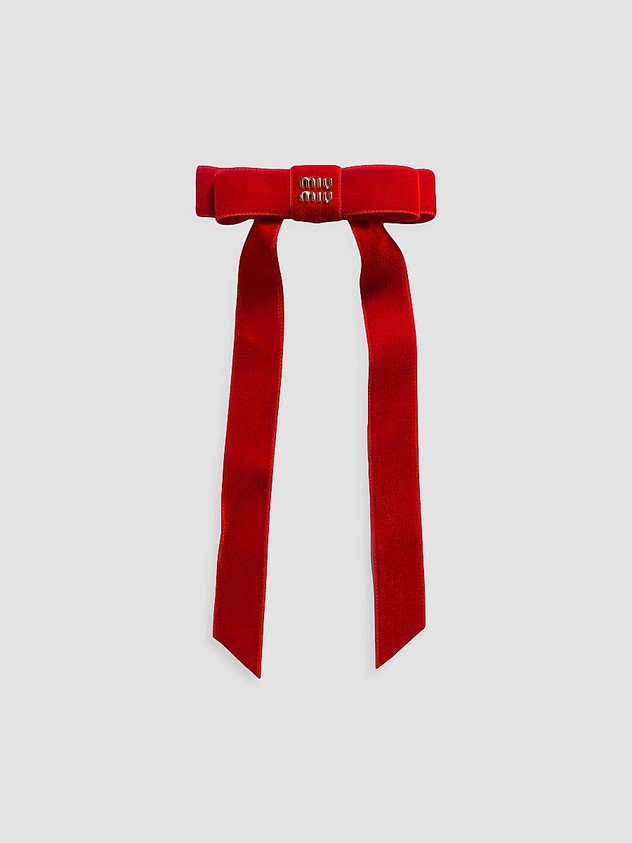 Miu Miu Women's Velvet Hair Clip - Red