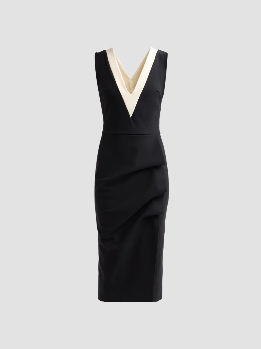 Chiara Boni La Petite Robe Women's Kassia V-Neck Sheath Dress - Black - Size 16