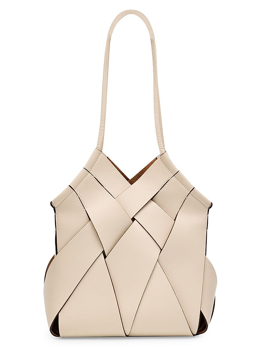 Women's Charlotte Woven Leather Tote Bag - White