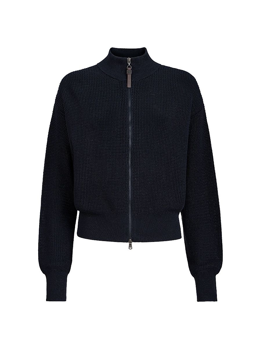 Women's Cotton Sparkling Net Cardigan - Blue - Size XXXL