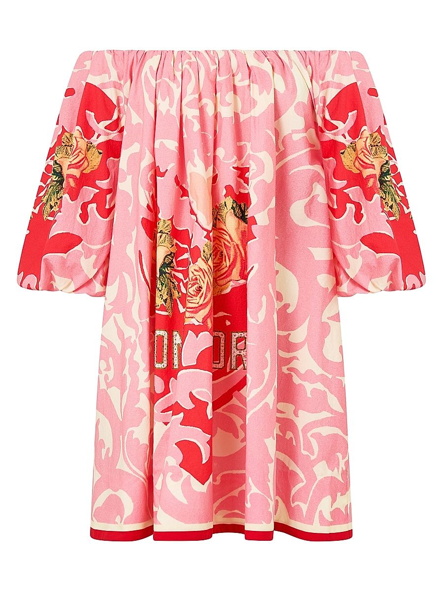 Women's Pink Porto Printed Cotton Minidress - Pink Porto - Size Medium