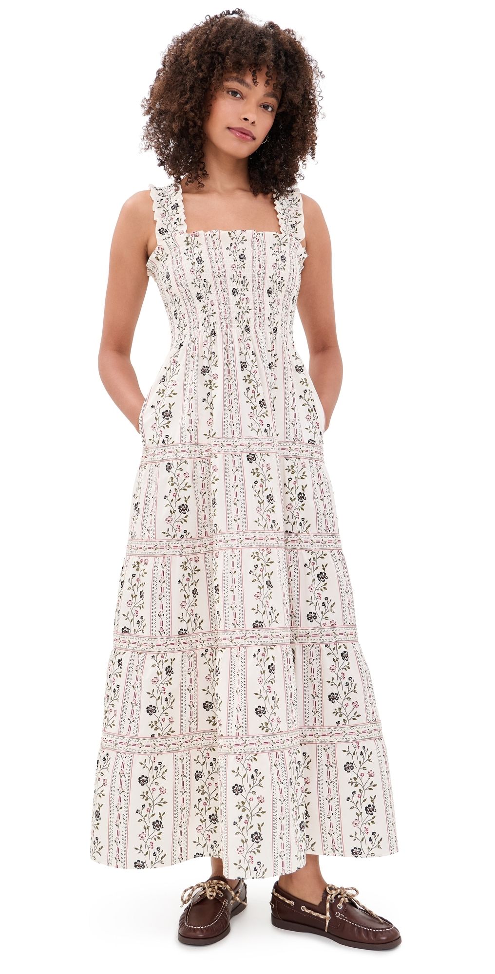 Hill House Home The Goldie Nap Dress Thyme Floral XS