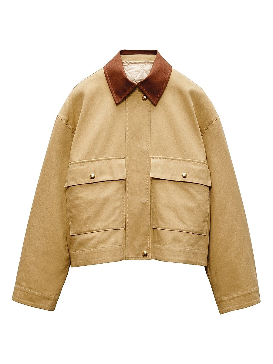 Women's Nonie Cotton Utility Jacket - Beige - Size XL