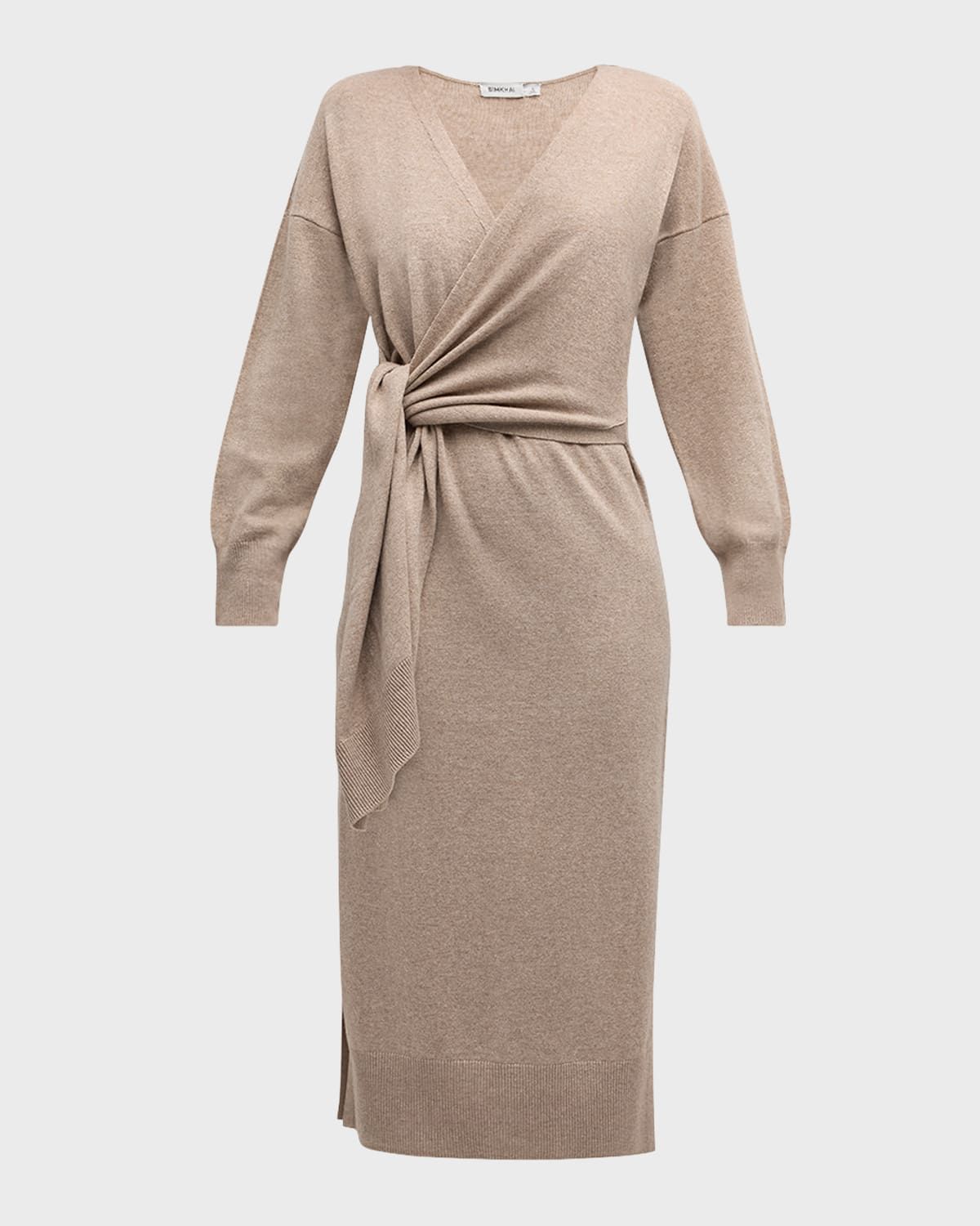 Skyla Cotton Cashmere Midi Wrap Dress