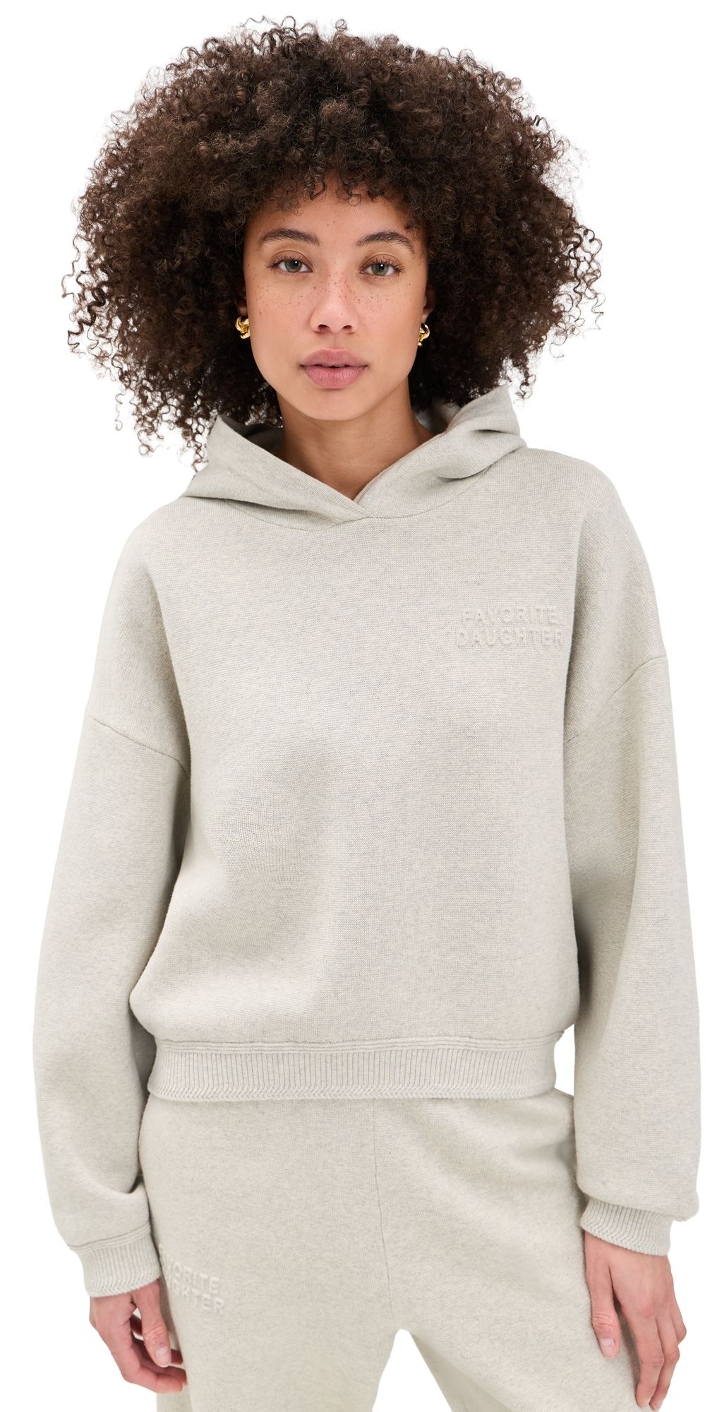 Favorite Daughter The Cropped Fatigue Sisters Hoodie Heather Grey M