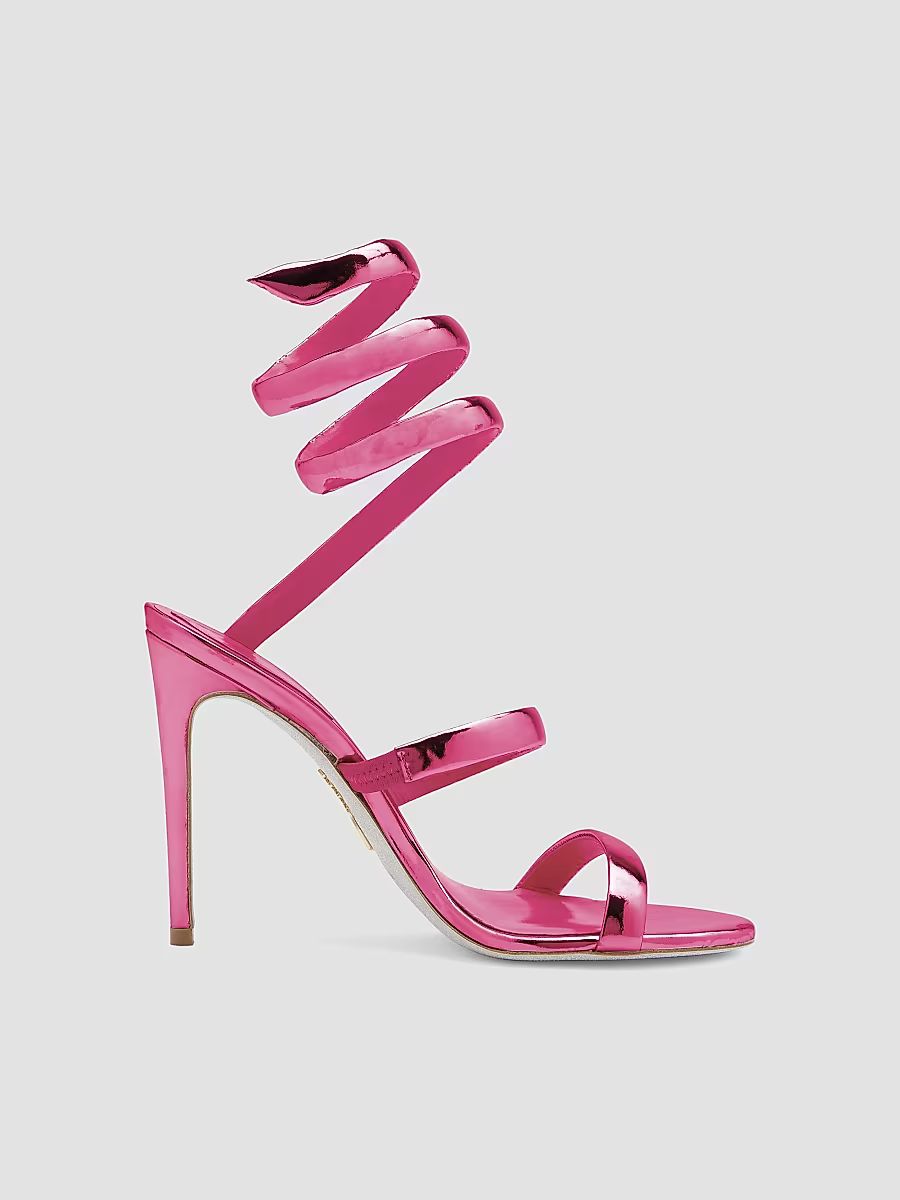 Women's 105MM Leather Ankle-Wrap Sandals - Fuchsia - Size 8
