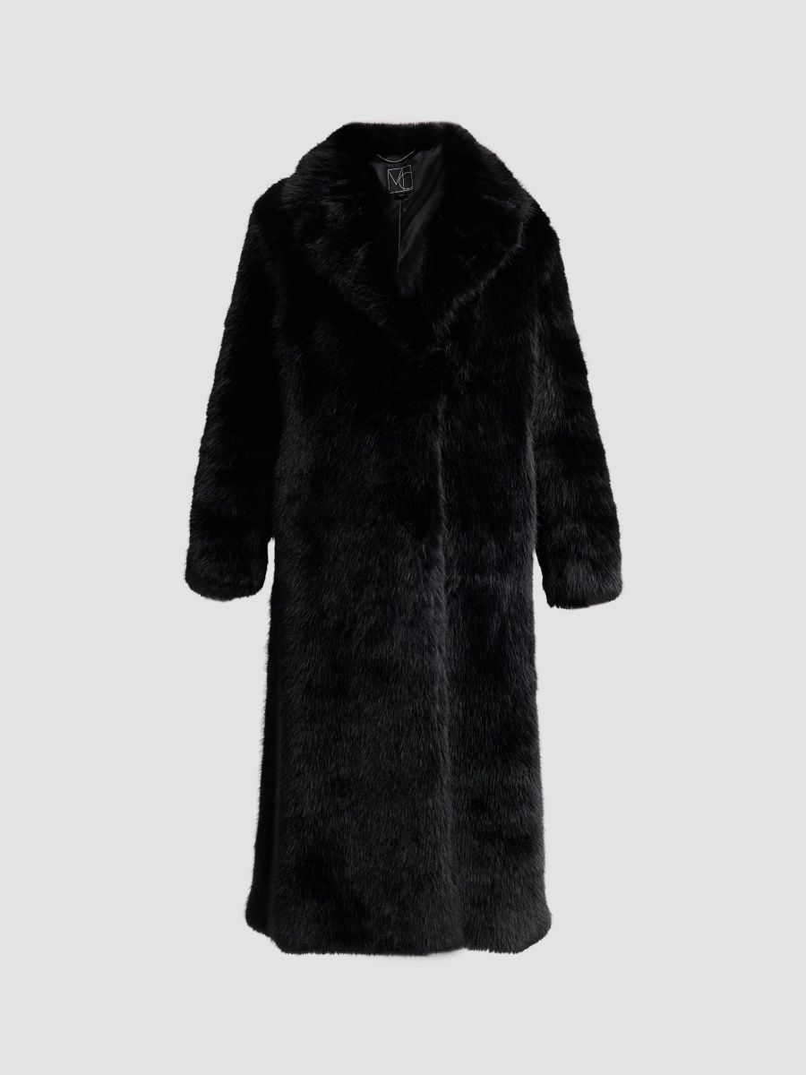 Mercer Collective Women's Mink Stripe Faux Fur Coat - Black - Size XL