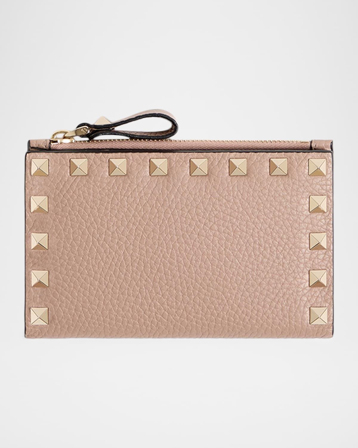 Rockstud Leather Card Holder/Coin Purse