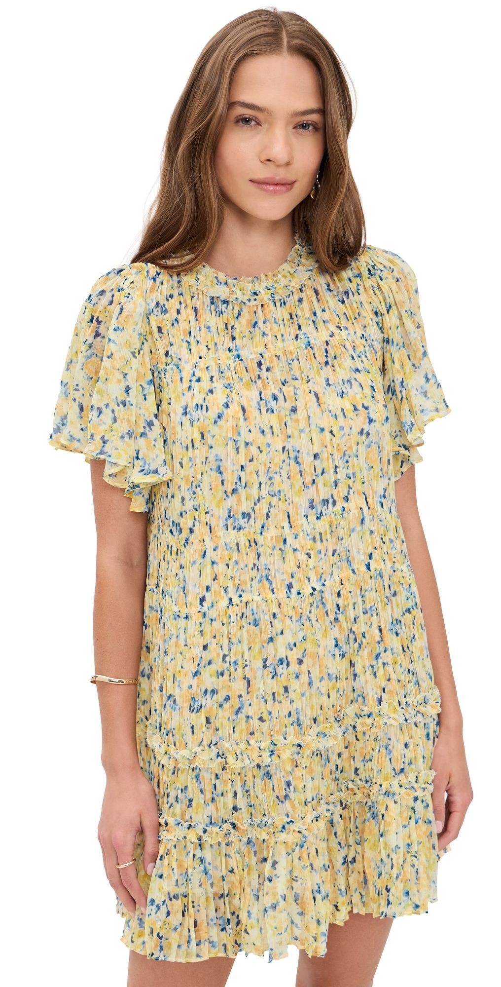 Ulla Johnson Ryla Silk Mini Dress Daffodil 10