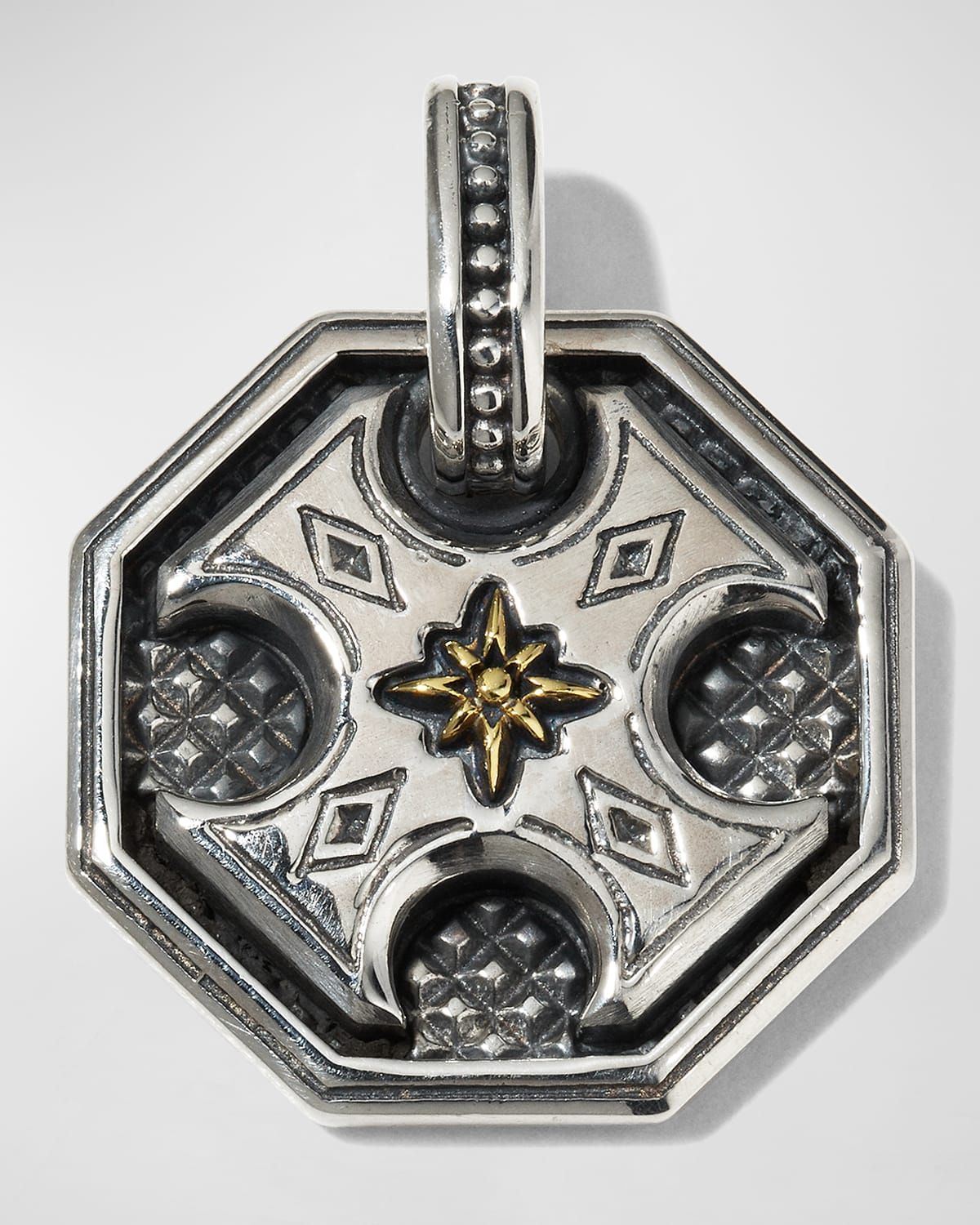 Men & apos;s Axel Sterling Silver & Bronze Octagonal Pendant