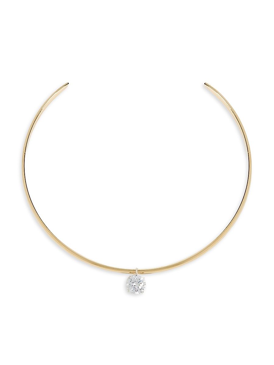 Women's Roux 14K-Gold-Plated & Cubic Zirconia Cuff Necklace - Gold Silver