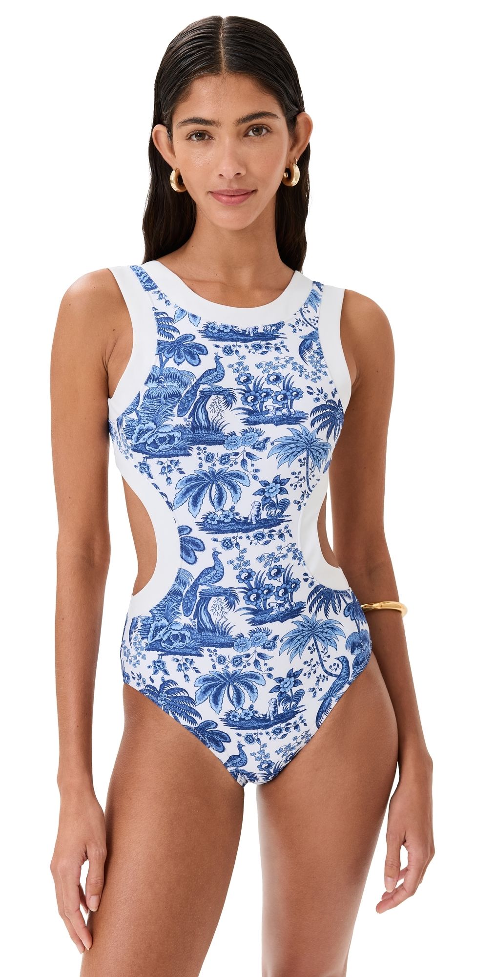 STAUD Dolce One Piece Blue Toile L