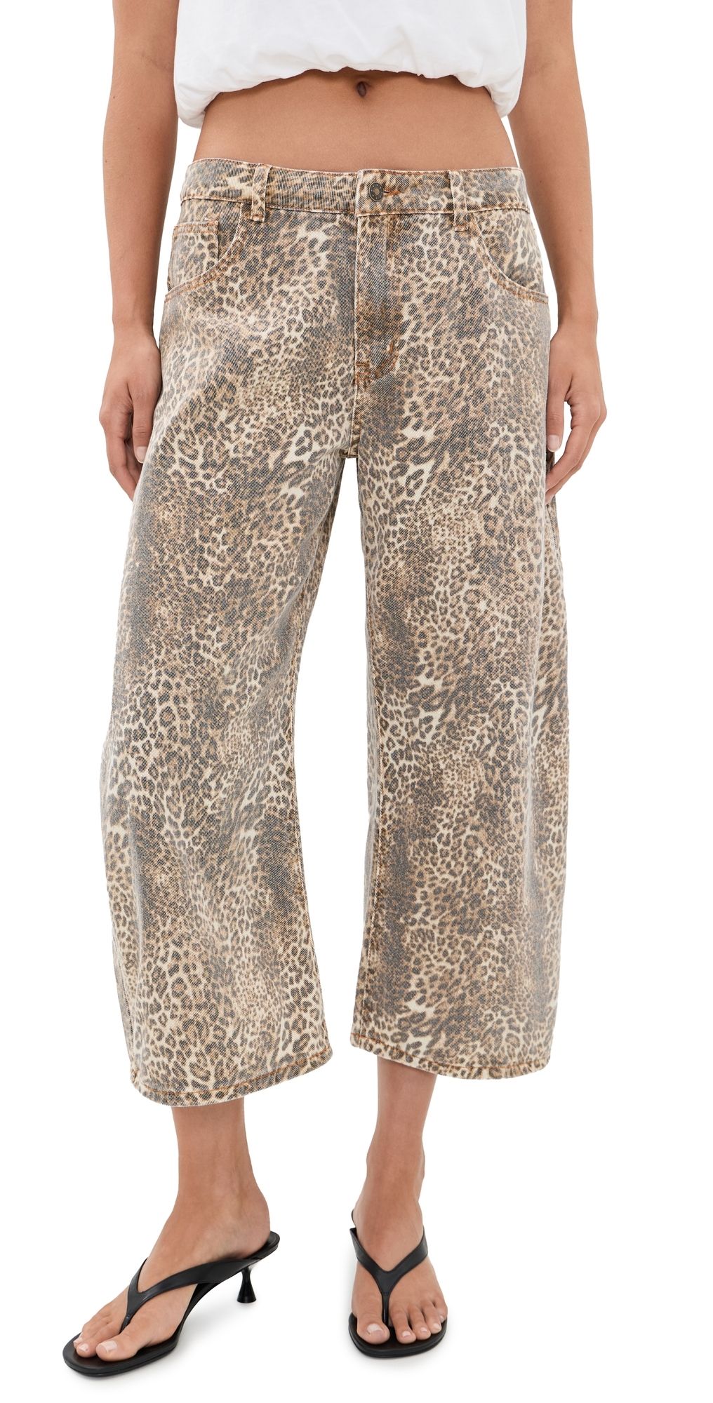 Lioness Horseshoe Cropped Jeans Leopard XXS