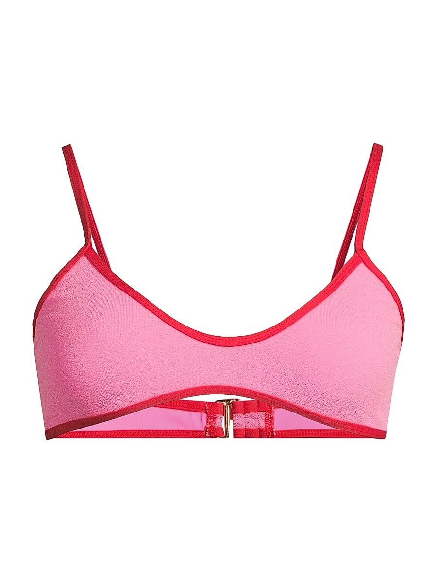 Women's Leona Colorblocked Bikini Top - Electric Pink - Size XL