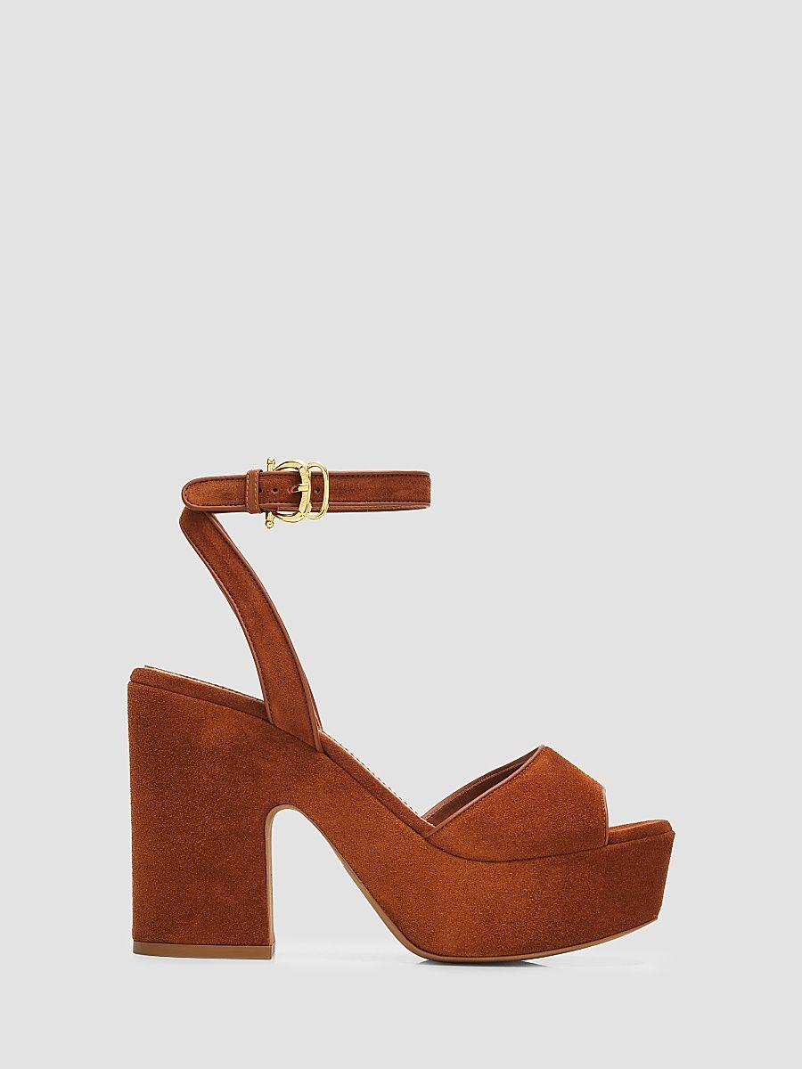 Women's 110MM Suede Platform Sandals - Hide - Size 6