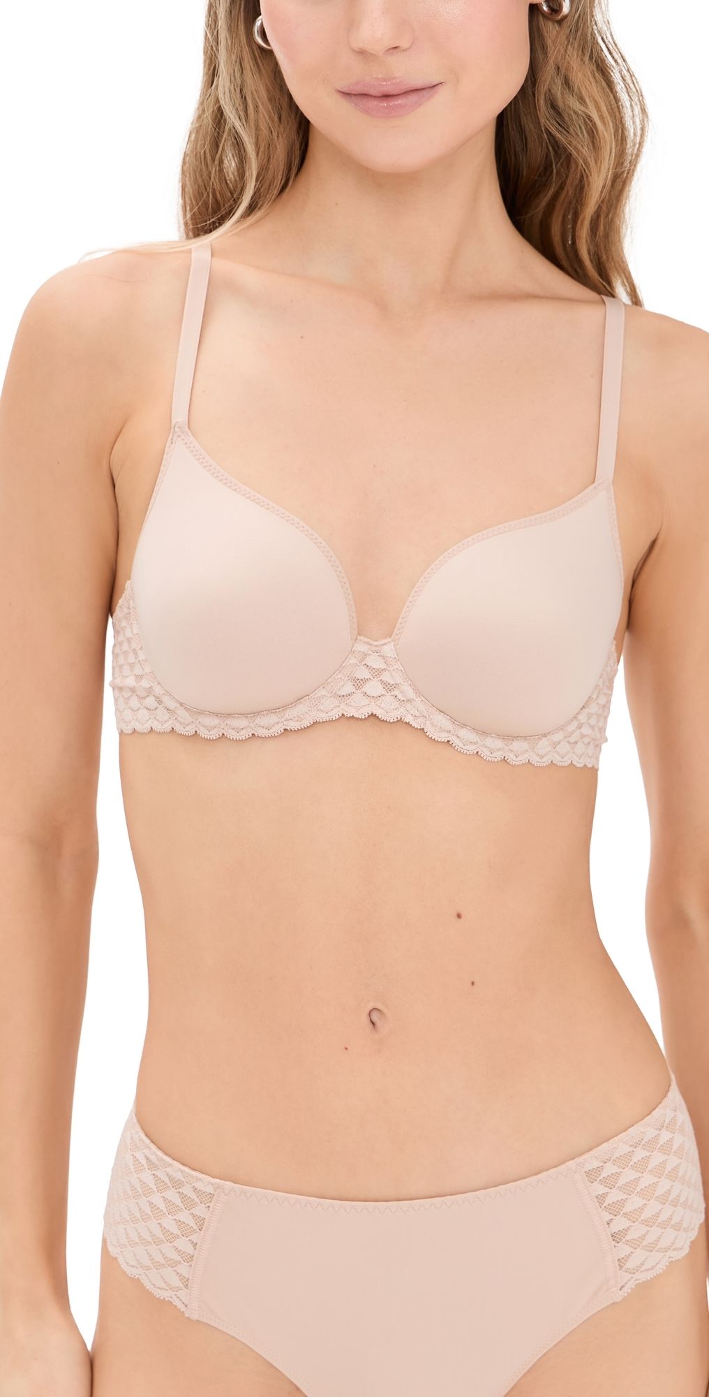 Simone Perele Subtile 3D Plunge Bra Peau Rose 40D