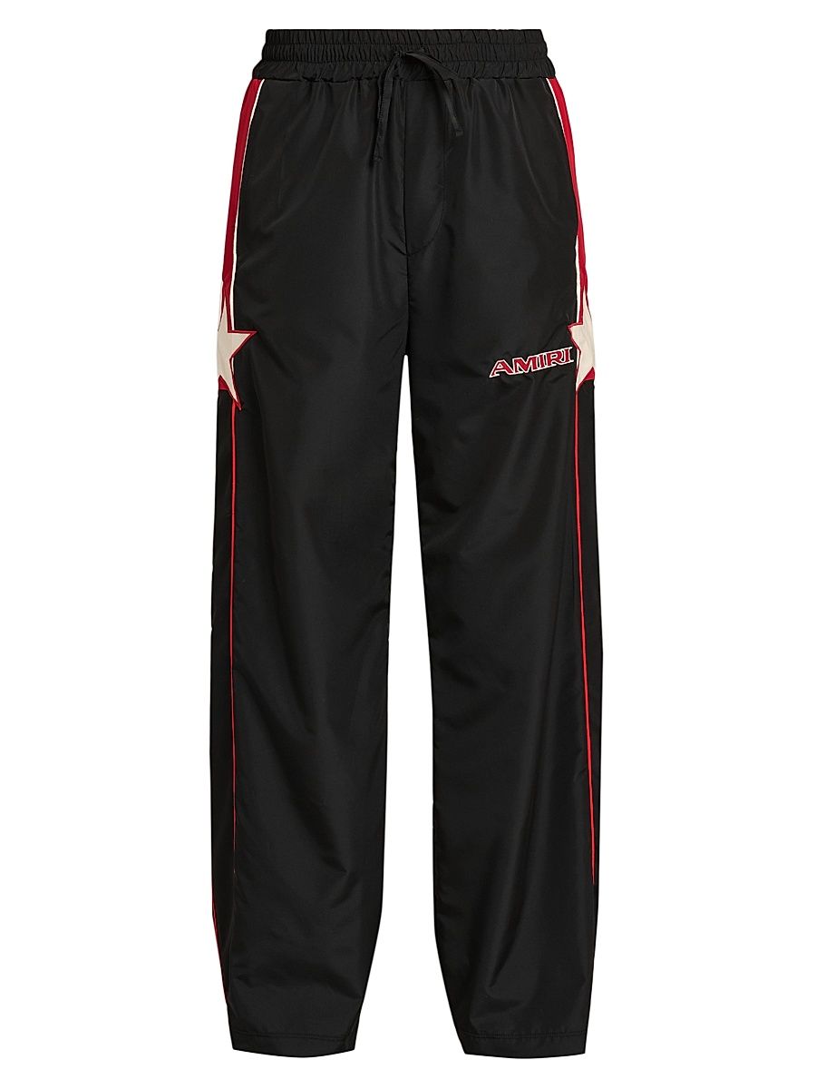 Men's Amiri Sport Appliqué Track Pants - Black - Size Small