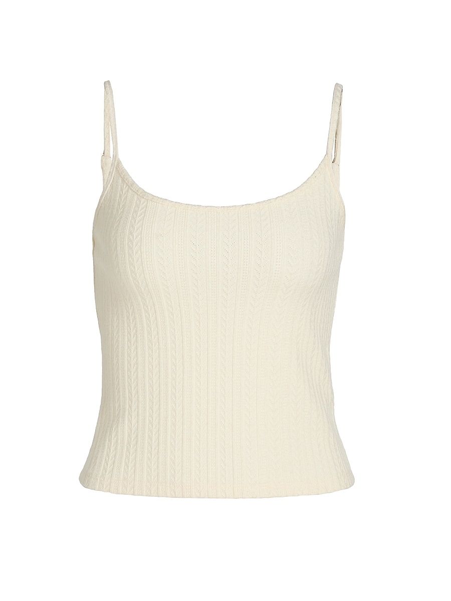 Women's Brodier Rib-Knit Scoopneck Tank - Ecru - Size XL