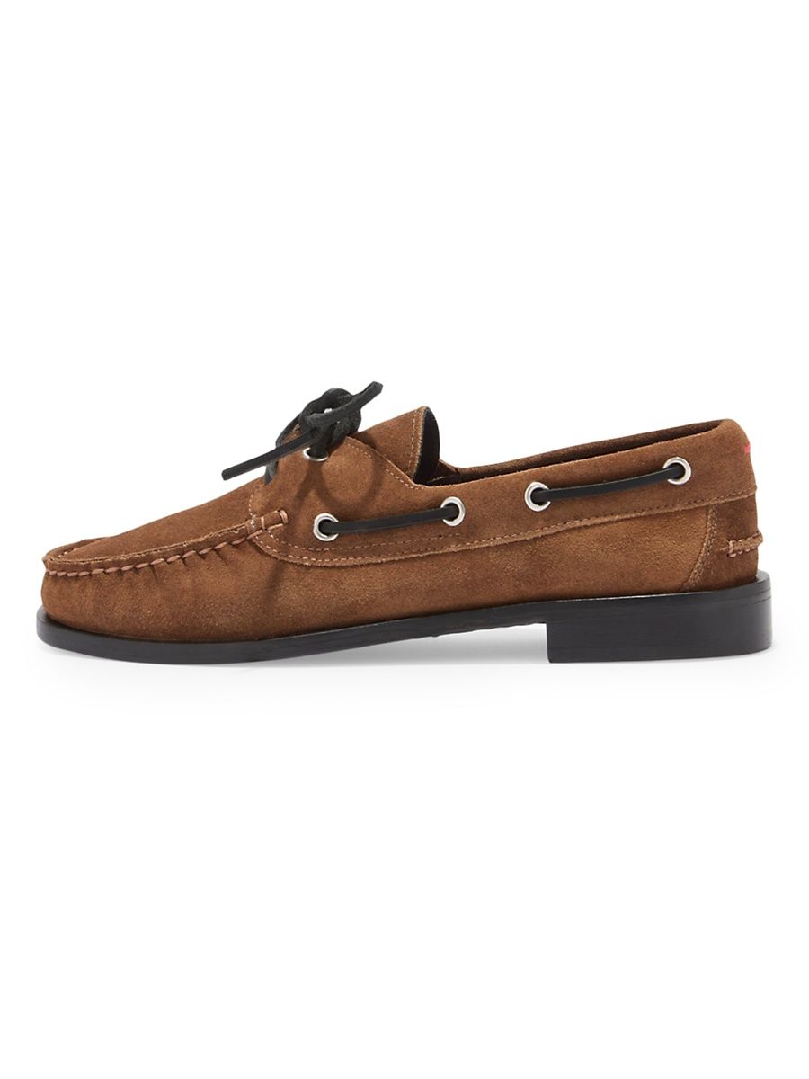 Aeyde Women's Harris Suede Boat Shoes - Tobacco - Size 5