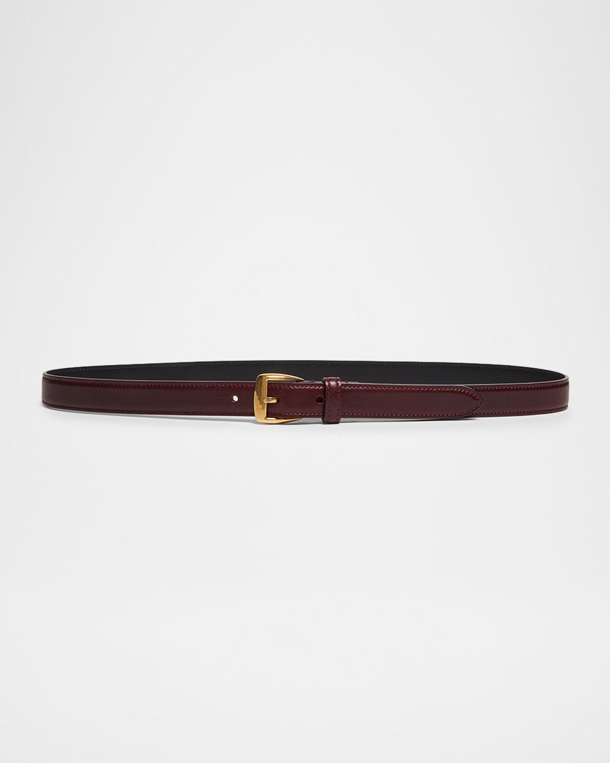 Grained Leather Trapezoid Belt