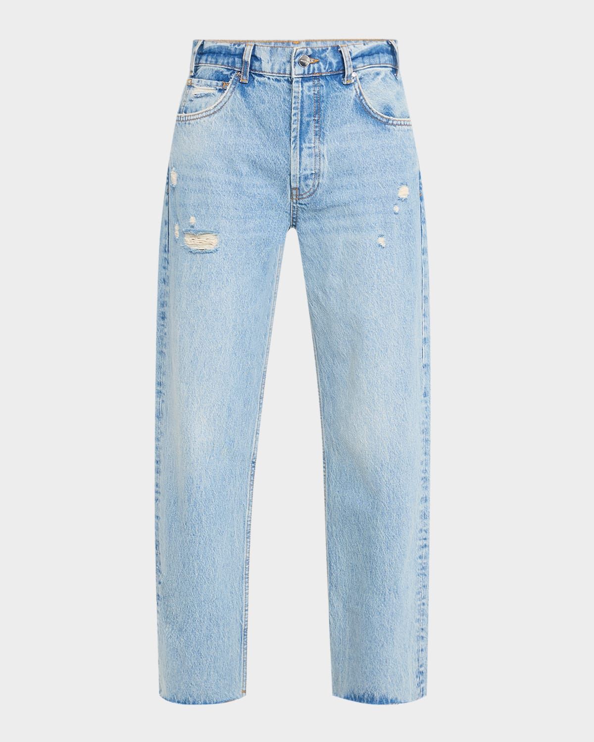 Gavin Distressed Straight-Leg Jeans