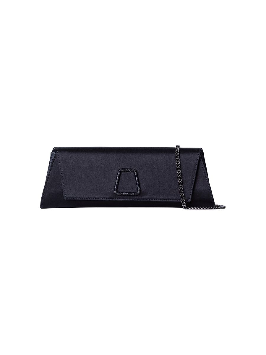 Women's Small Anouk Silk Clutch - Black